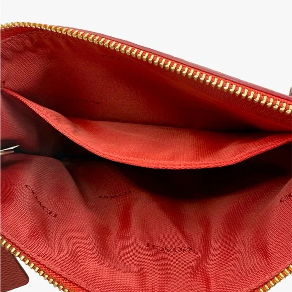 Coach Red Clutch with Gold Accents NWOT - Picture 5 of 7